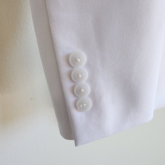 34R White Double Breasted Suit Jacket New Mens Jos A Bank Polyester Peak Lapel - Picture 8 of 17